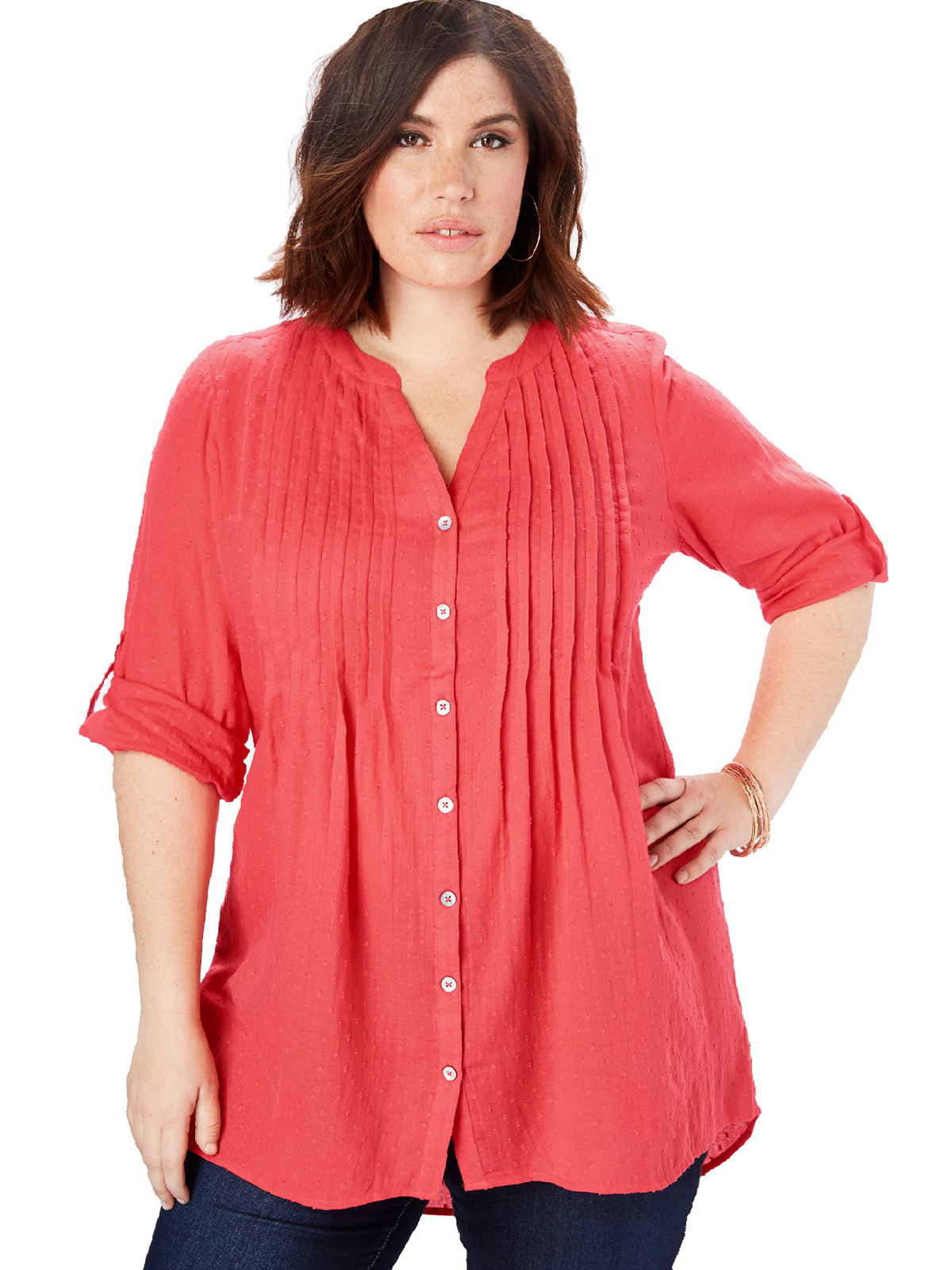 Roaman's - - Roamans CORAL Big Shirt - Plus Size 16 to 34 (US 14W to 32W)