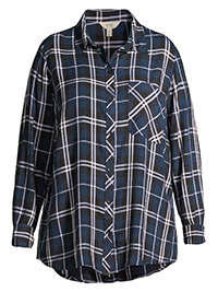 Terra & Sky NAVY Plaid Pocket Button Down Shirt - Plus Size 16 to 34/36 (US 0X to 5X)