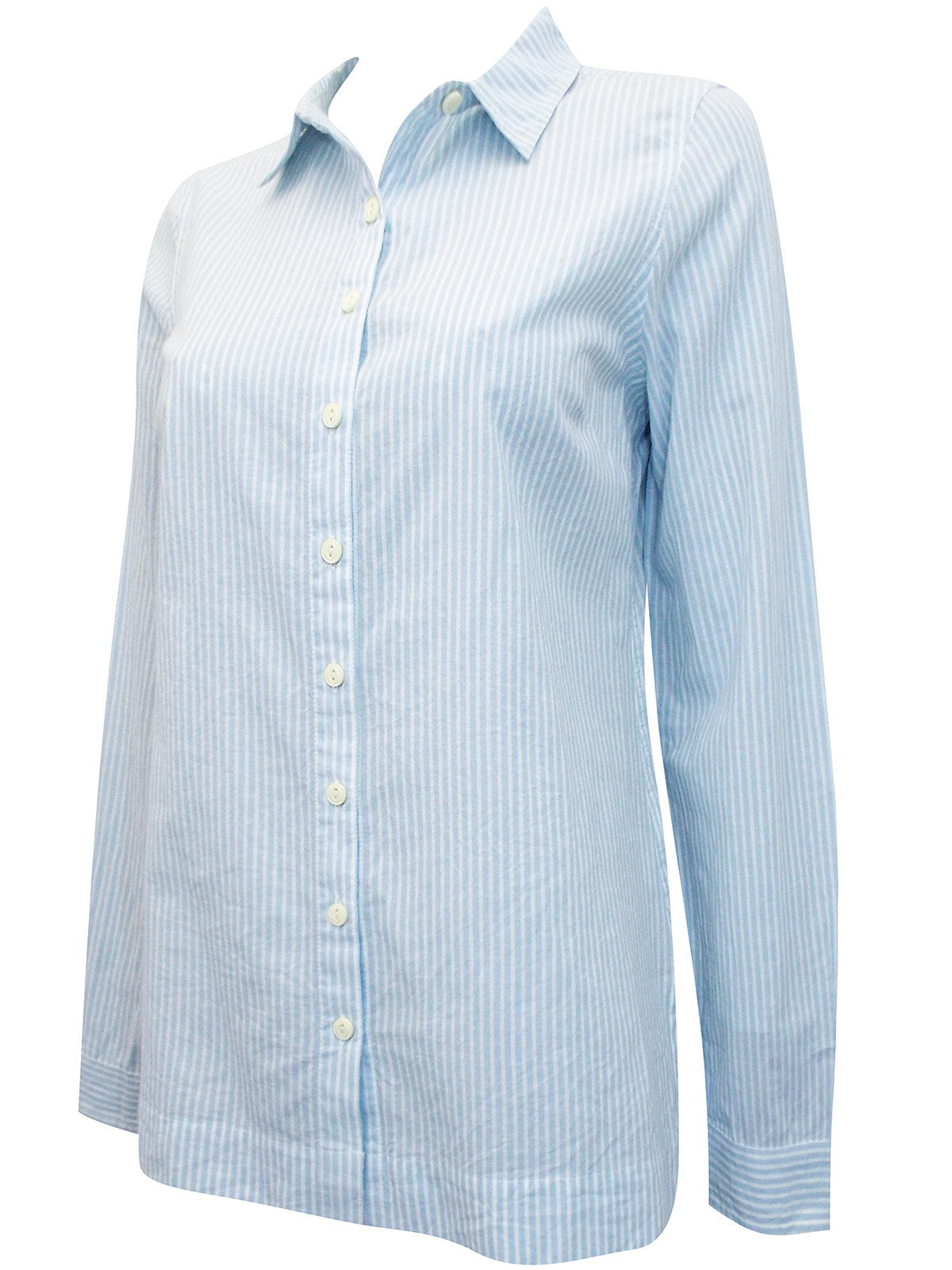 FAT FACE - - Fat Face BLUE Pure Cotton Striped Blouse - Size 6 to 18