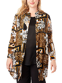 Jessica London BLACK Georgette Button Front Tunic - Plus Size 16 to 26 (US 14W to 24W)