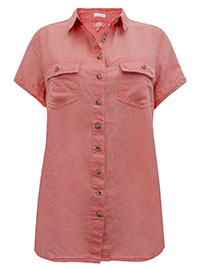 FatFace SUN-KISSED Pure Cotton Boyfriend Garment Dye Blouse - Size 10 to 16
