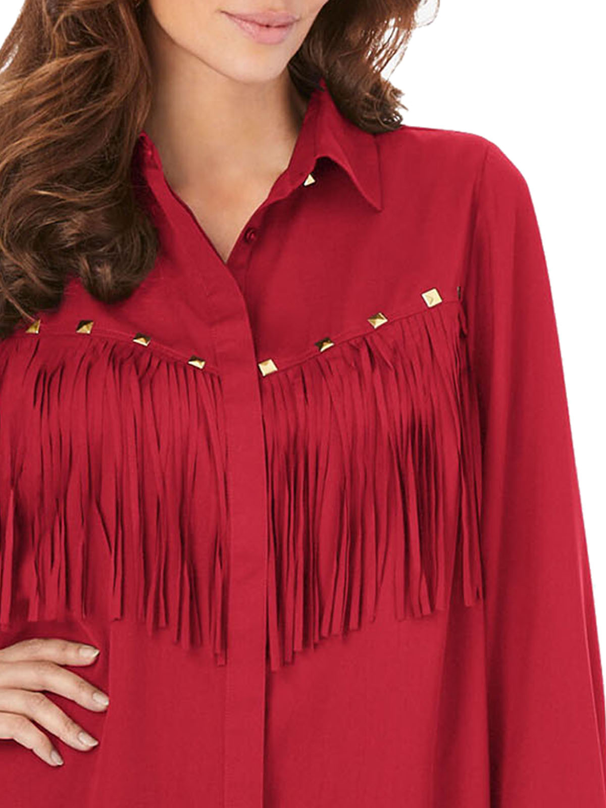 Roaman's - - Roamans RED Fringe Big Shirt - Plus Size 16 to 34 (US 14W ...