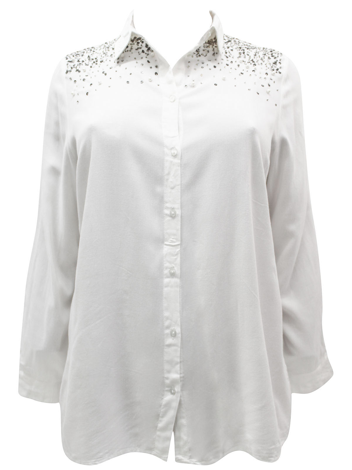 Capsule - - Capsule WHITE Embellished Shoulder Blouse - Plus Size 20 to 26