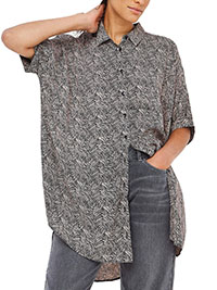 JD Williams BLUSH Animal Print Oversized Shirt - Size 10 to 28