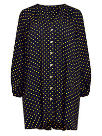 NAVY Oversized Button Through Blouse - Size 10 to 24