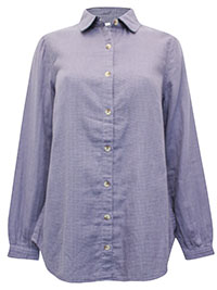 FF PURPLE Mini Check Long Sleeve Shirt - Size 12