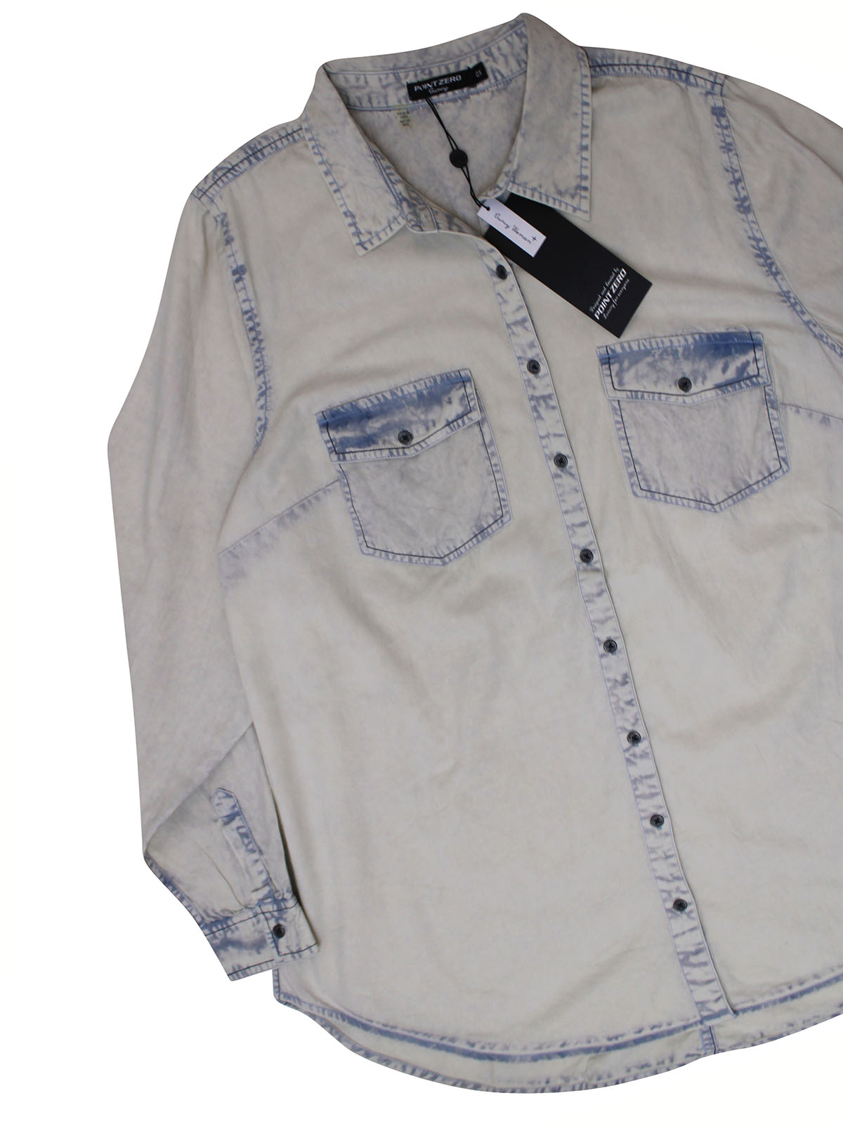 Point Zero - - LIGHT-DENIM Cotton Rich Denim Shirt - Plus Size 18 to 26 ...