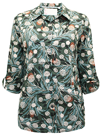 SS GREEN Block Print Tulip Eden Larissa Shirt - Size 12 to 14