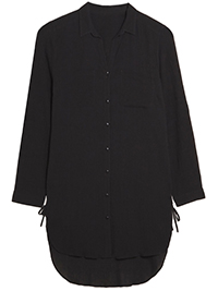 BLACK Adjustable Side Beach Shirt - Plus Size 12 to 30