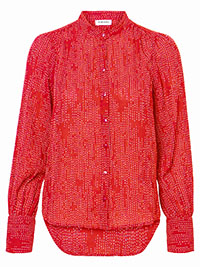 RED Dash Print Woven Deep Cuff Shirt - Size 12 to 16 (M to XL)