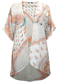 M&Co CREAM Oriental Paisley Print Kimono - Size 8 to 18 M&Co CREAM Oriental Paisley Print Kimono - Size 8 to 18
