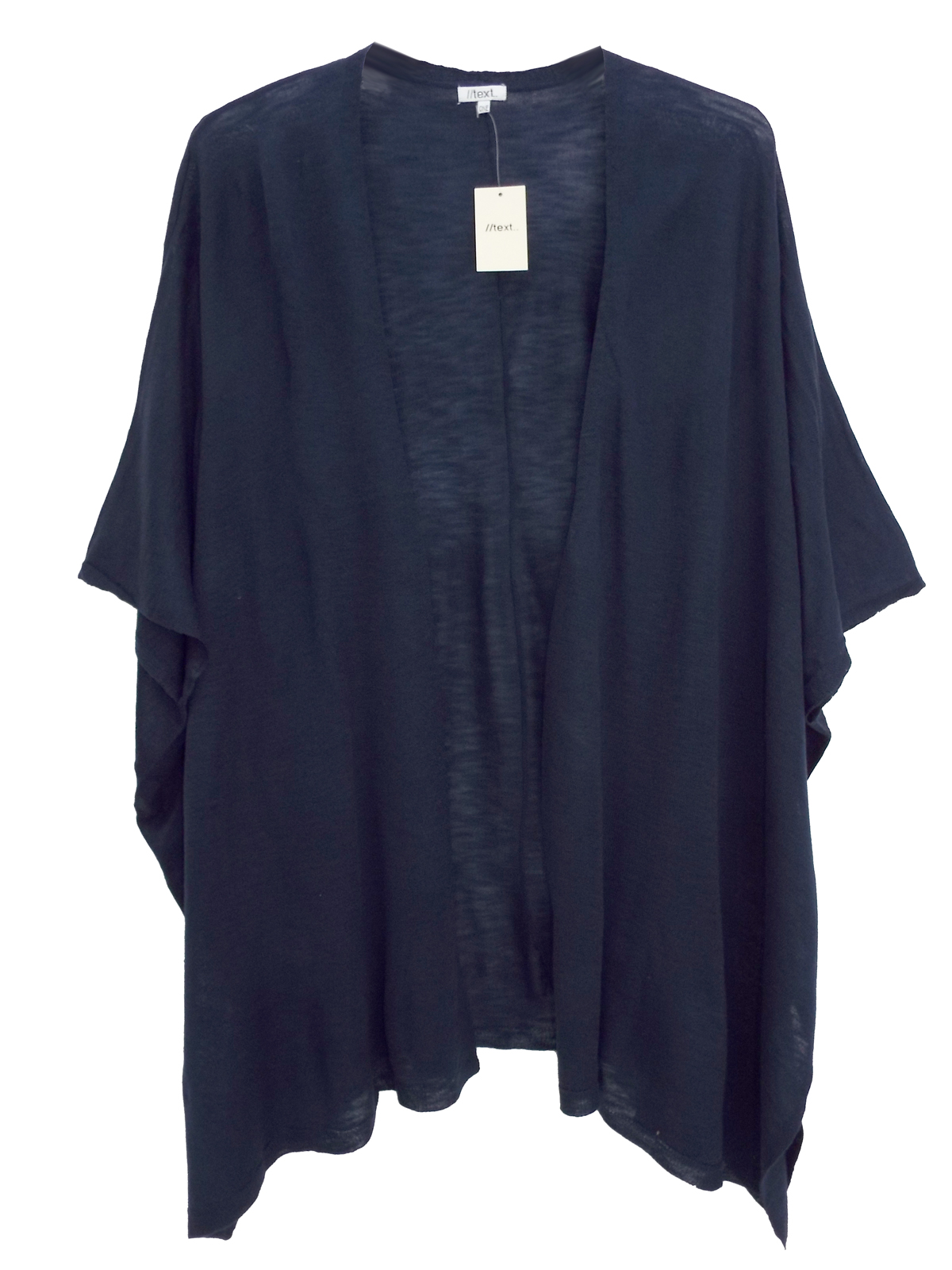 //text.. - - NAVY Oversized Knitted Open Front Cardigan - Fits Upto Size 22