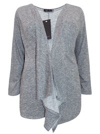Curve GREY Open Front Waterfall Cardigan - Plus Size 18 to 30/32 Curve GREY Open Front Waterfall Cardigan - Plus Size 18 to 30/32