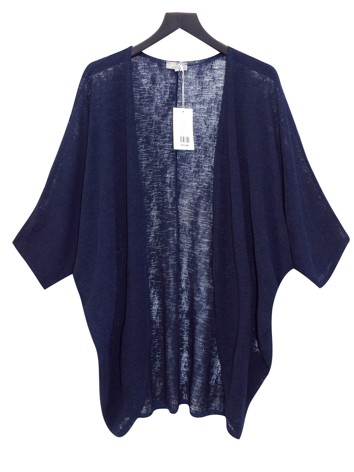 First Avenue NAVY Light Knit Semi Sheer Open Front Cardigan - Size 12/ ...