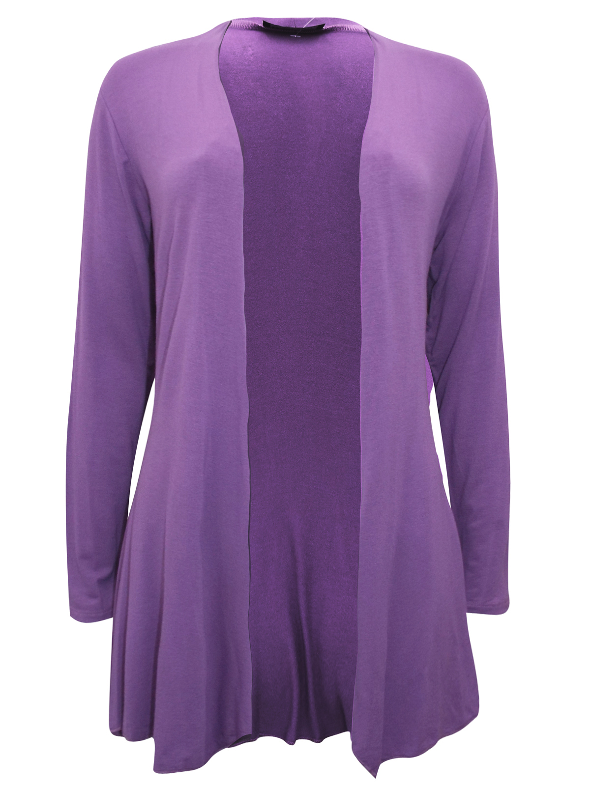 //text.. - - PURPLE Open Front Long Sleeve Jersey Cardigan - Size Small ...