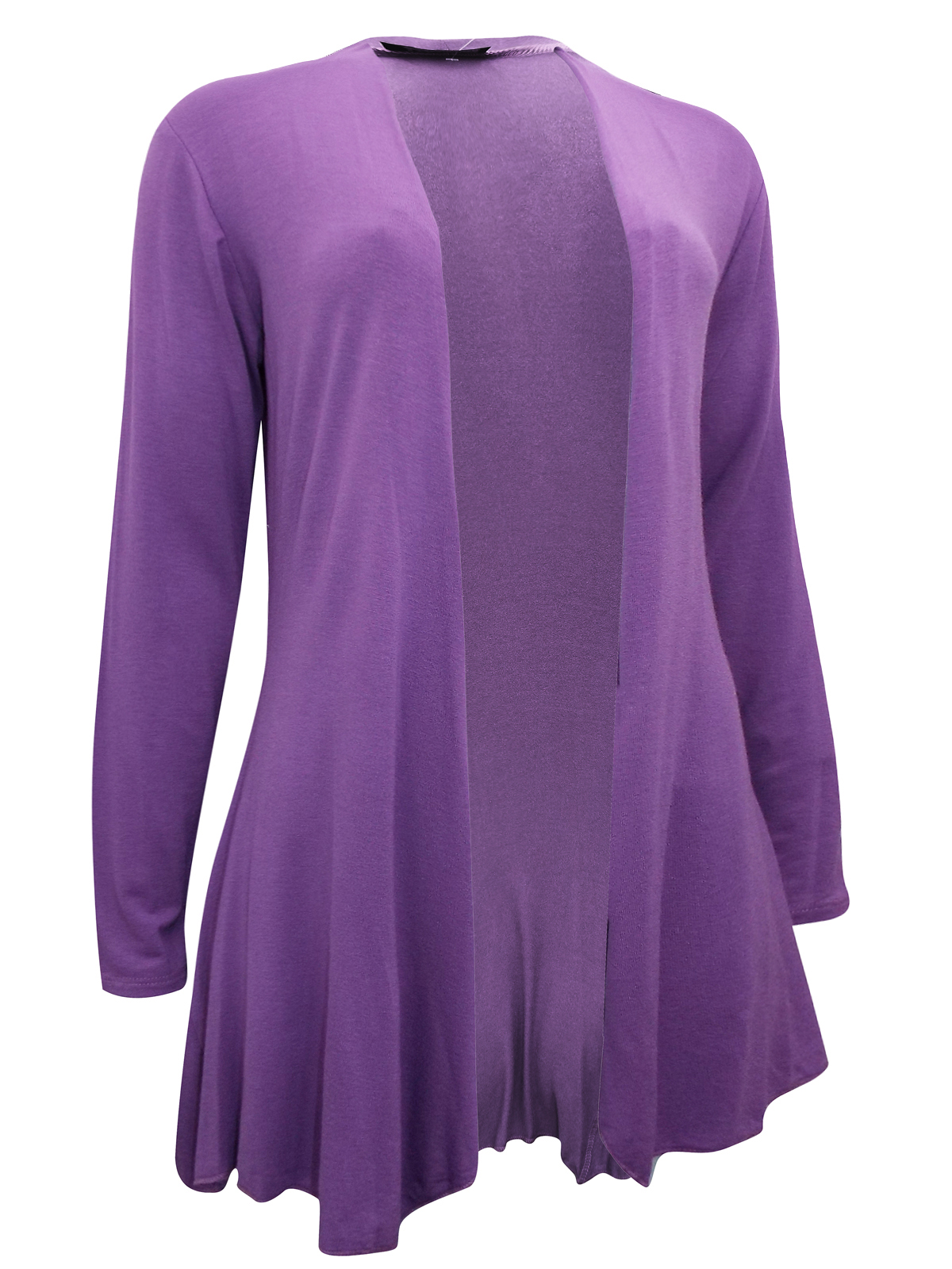 //text.. - - PURPLE Open Front Long Sleeve Jersey Cardigan - Size Small ...