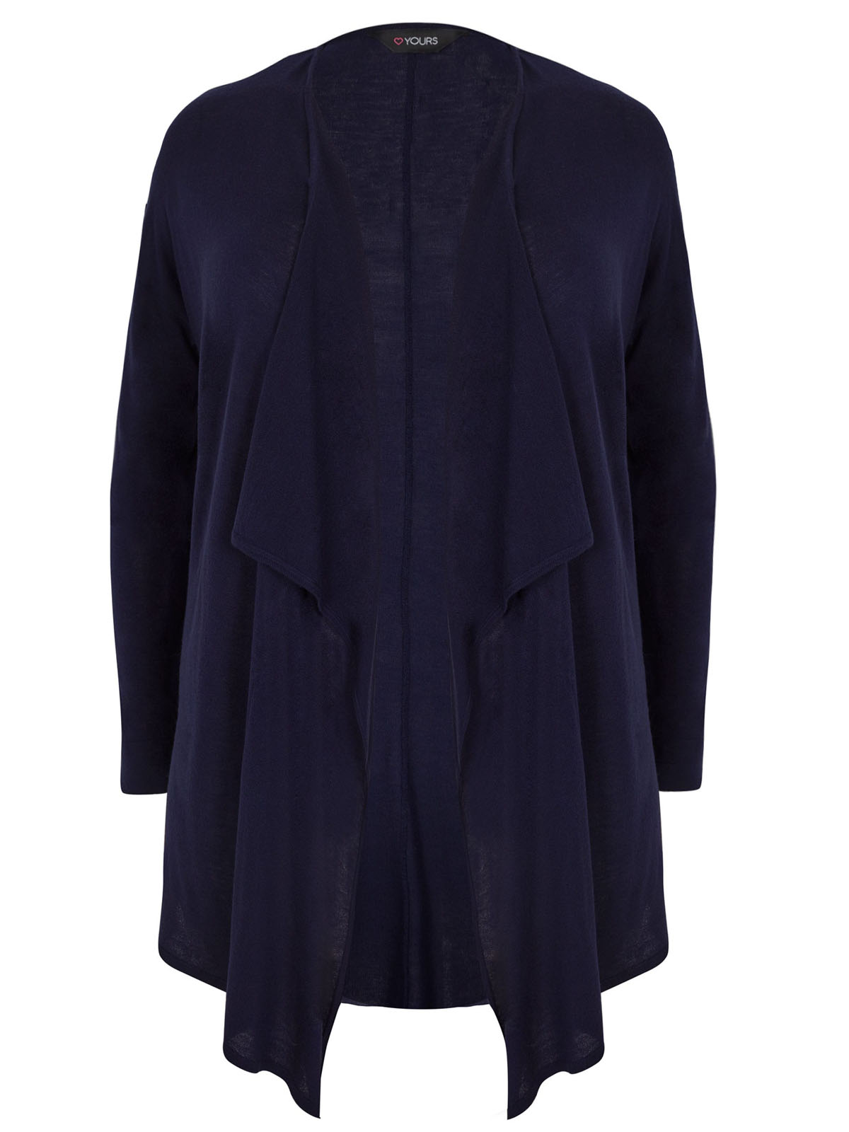 Y0URS - - Yours NAVY Longline Waterfall Cardigan - Plus Size 34/36
