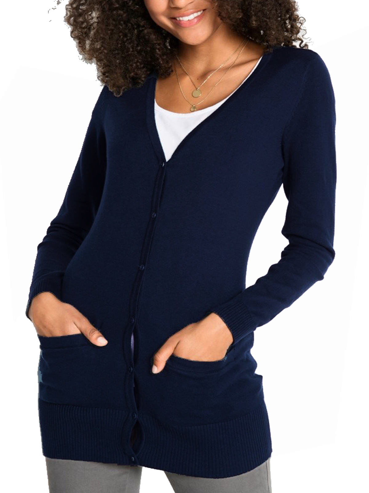 BPC Selection BPC Collection NAVY Fine Knit Button Through Cardigan