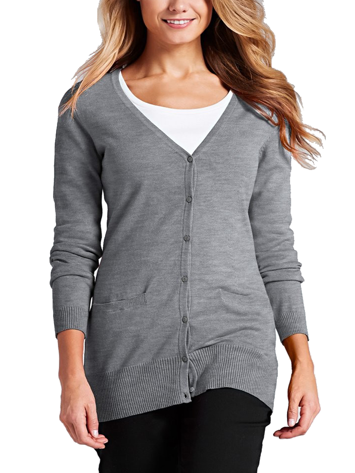 BPC Selection BPC Collection GREY Fine Knit Button Through Cardigan