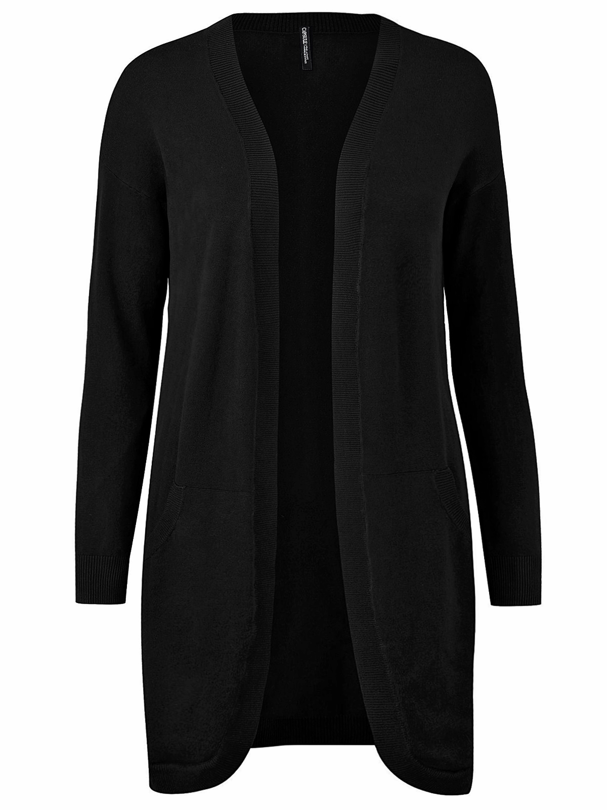 Capsule - - Capsule BLACK Longline Kangaroo Cardigan - Size 8/10 to 32/34