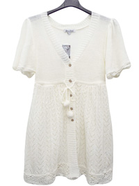 Milla Milla WHITE Short Sleeve Knitted Cardigan - Size 10/12 to 22/24 (Small to XLarge) Milla Milla WHITE Short Sleeve Knitted Cardigan - Size 10/12 to 22/24 (Small to XLarge)