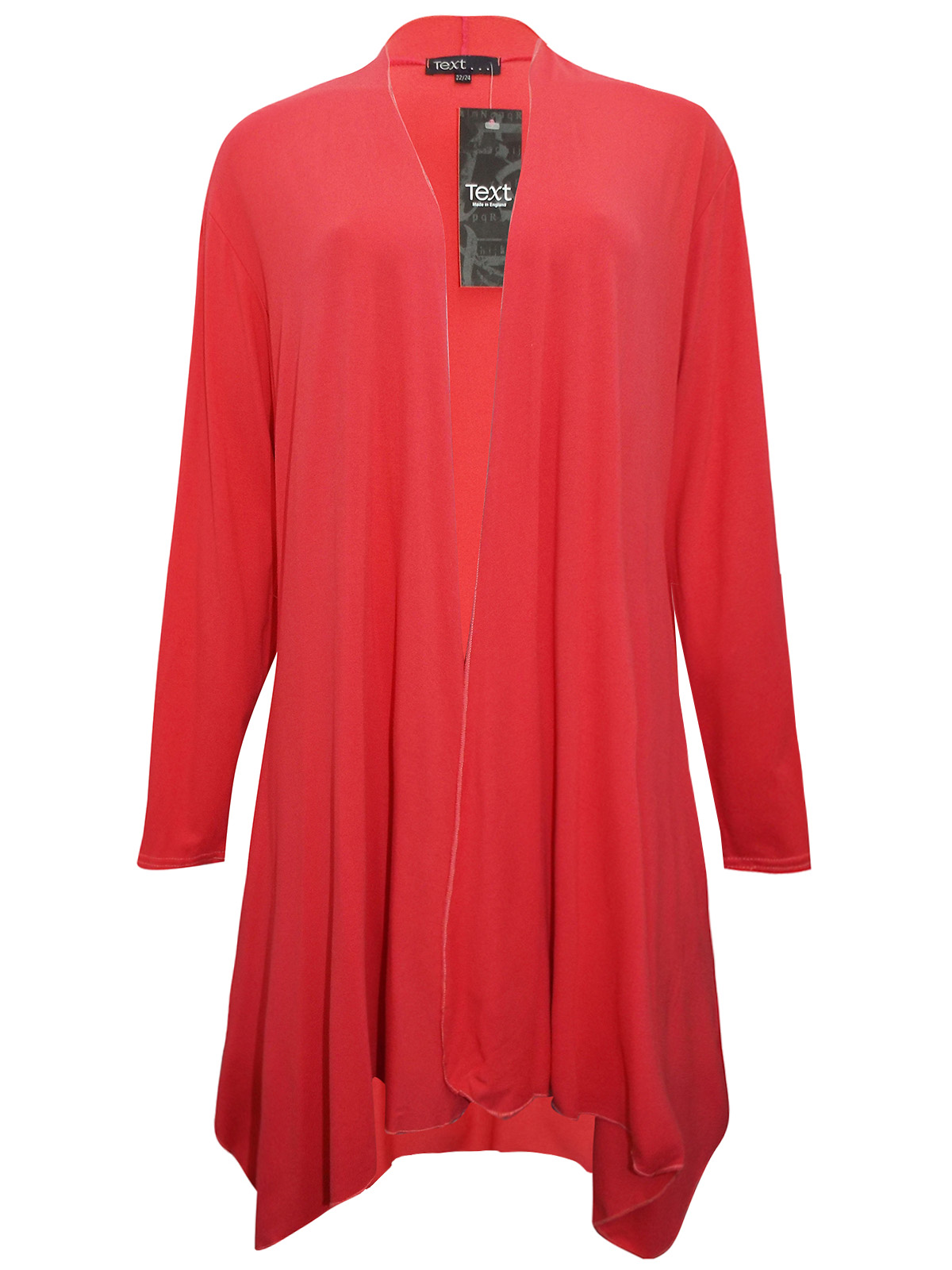 //text.. - - CORAL Open Front Long Sleeve Jersey Cardigan w/Pockets ...