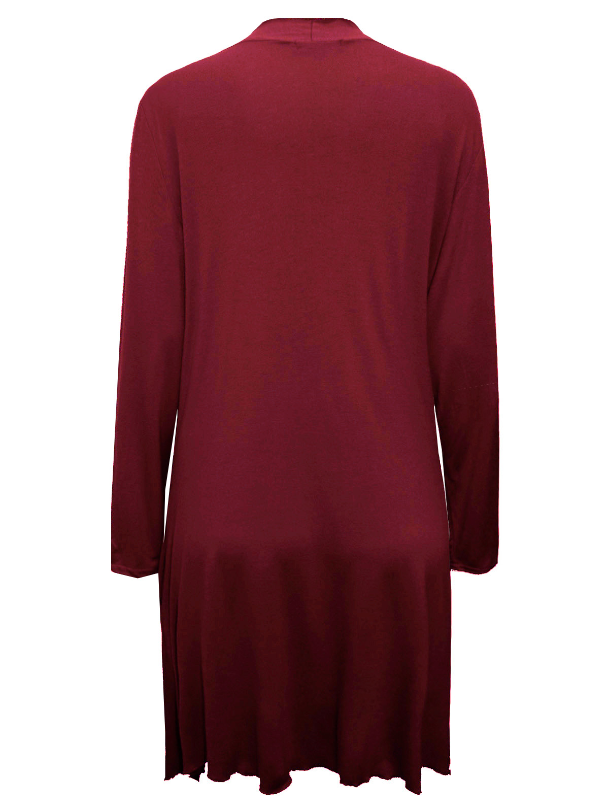 //text.. - - CLARET Open Front Long Sleeve Jersey Cardigan w/Pockets ...