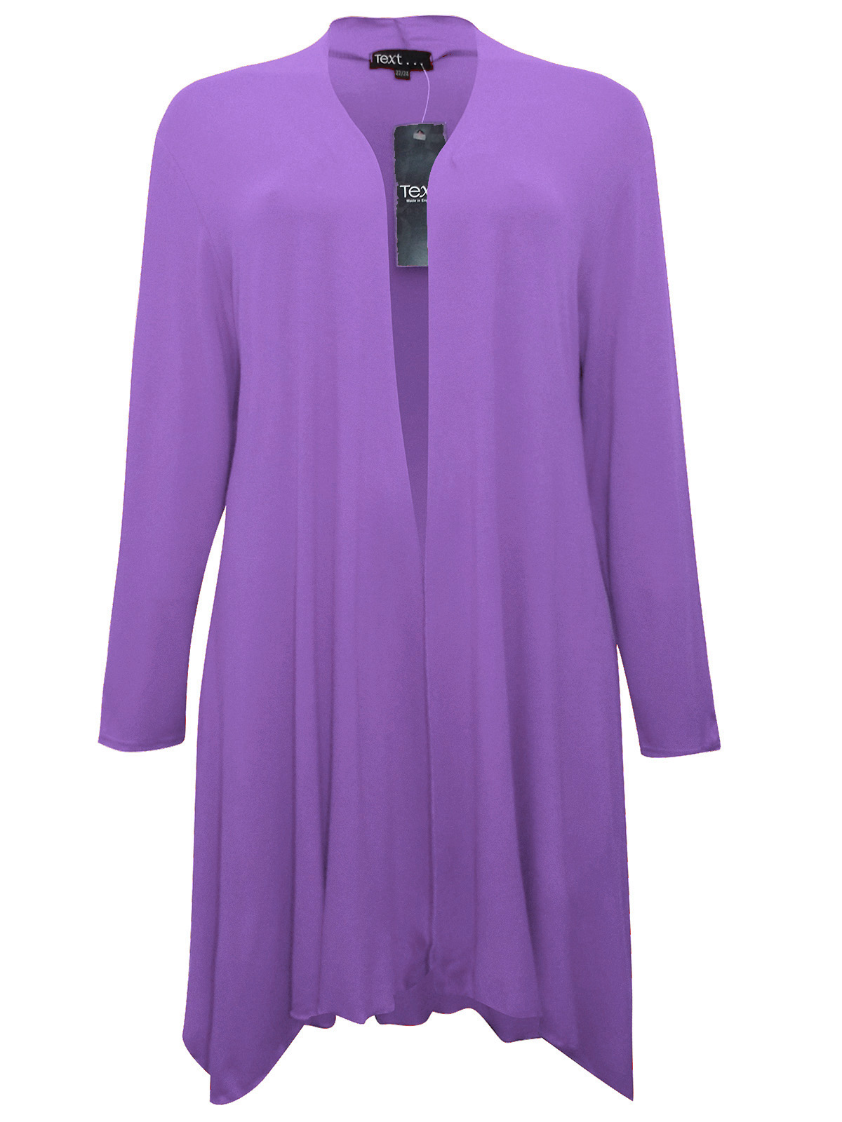 //text.. - - BRIGHT-PURPLE Open Front Long Sleeve Jersey Cardigan w ...