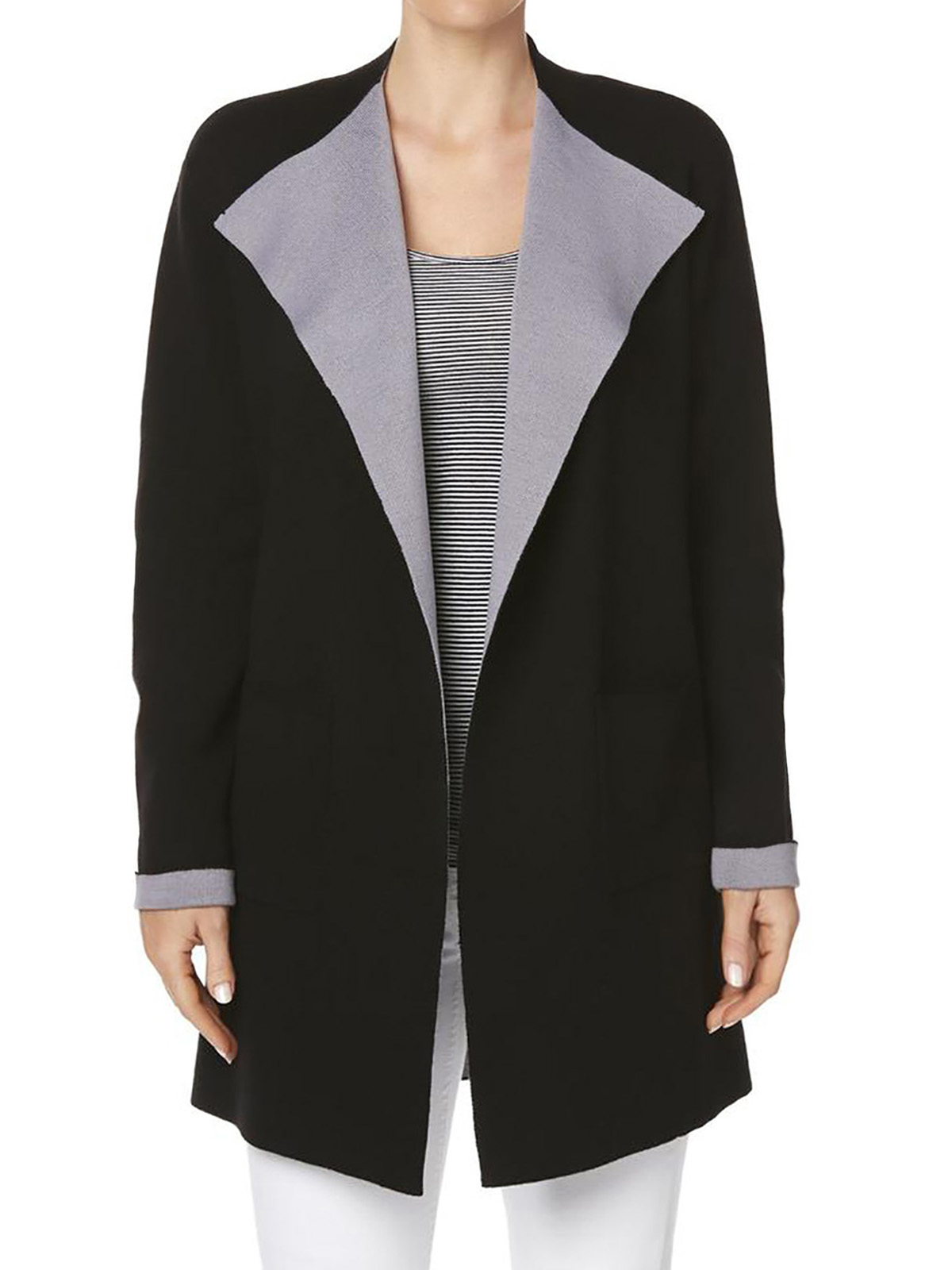Jaclyn Smith - - Jaclyn Smith BLACK Open Front Cardigan - Size 6/8 to ...