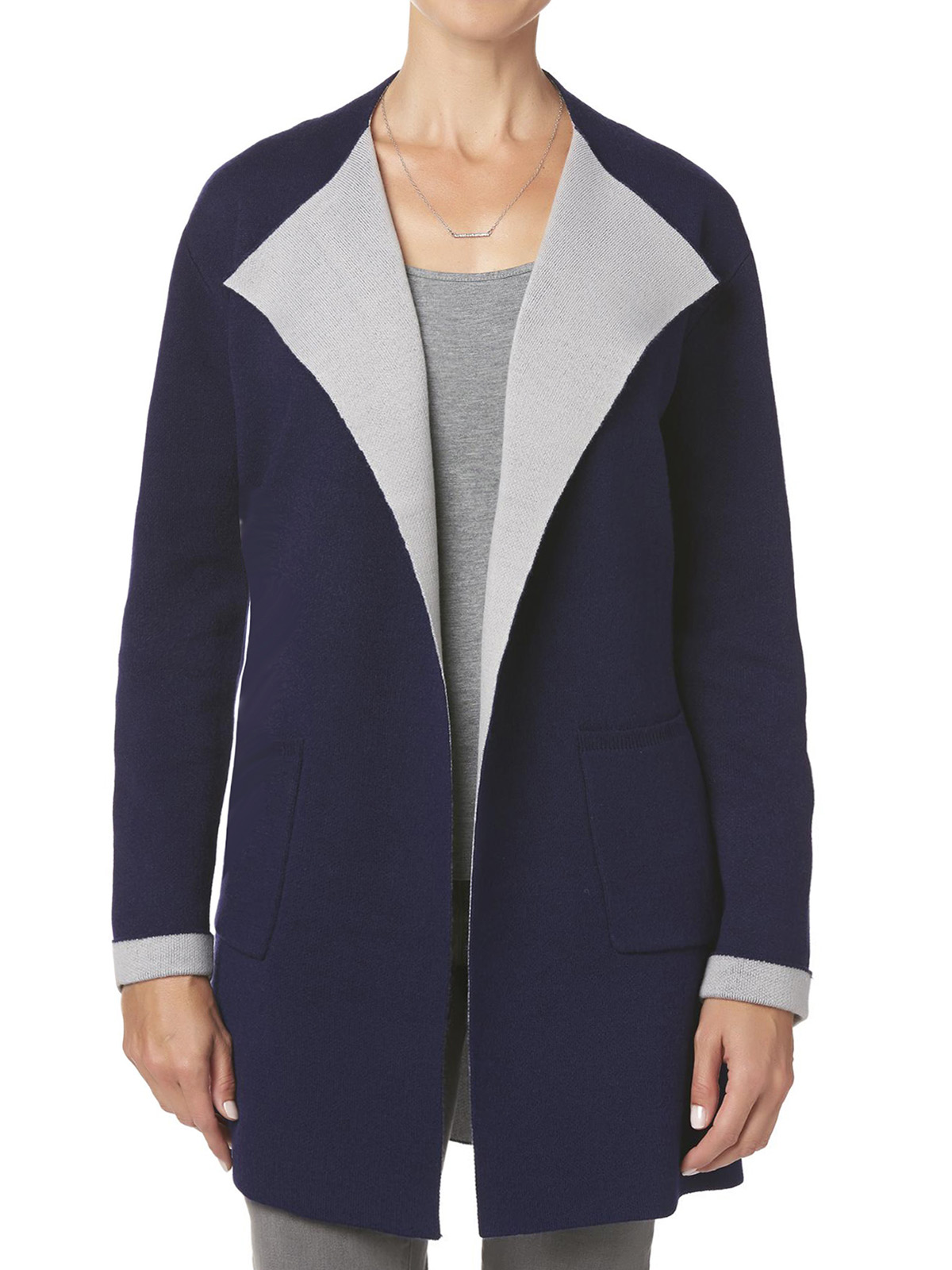 Jaclyn Smith - - Jaclyn Smith NAVY Open Front Cardigan - Size 6/8 to 22 ...