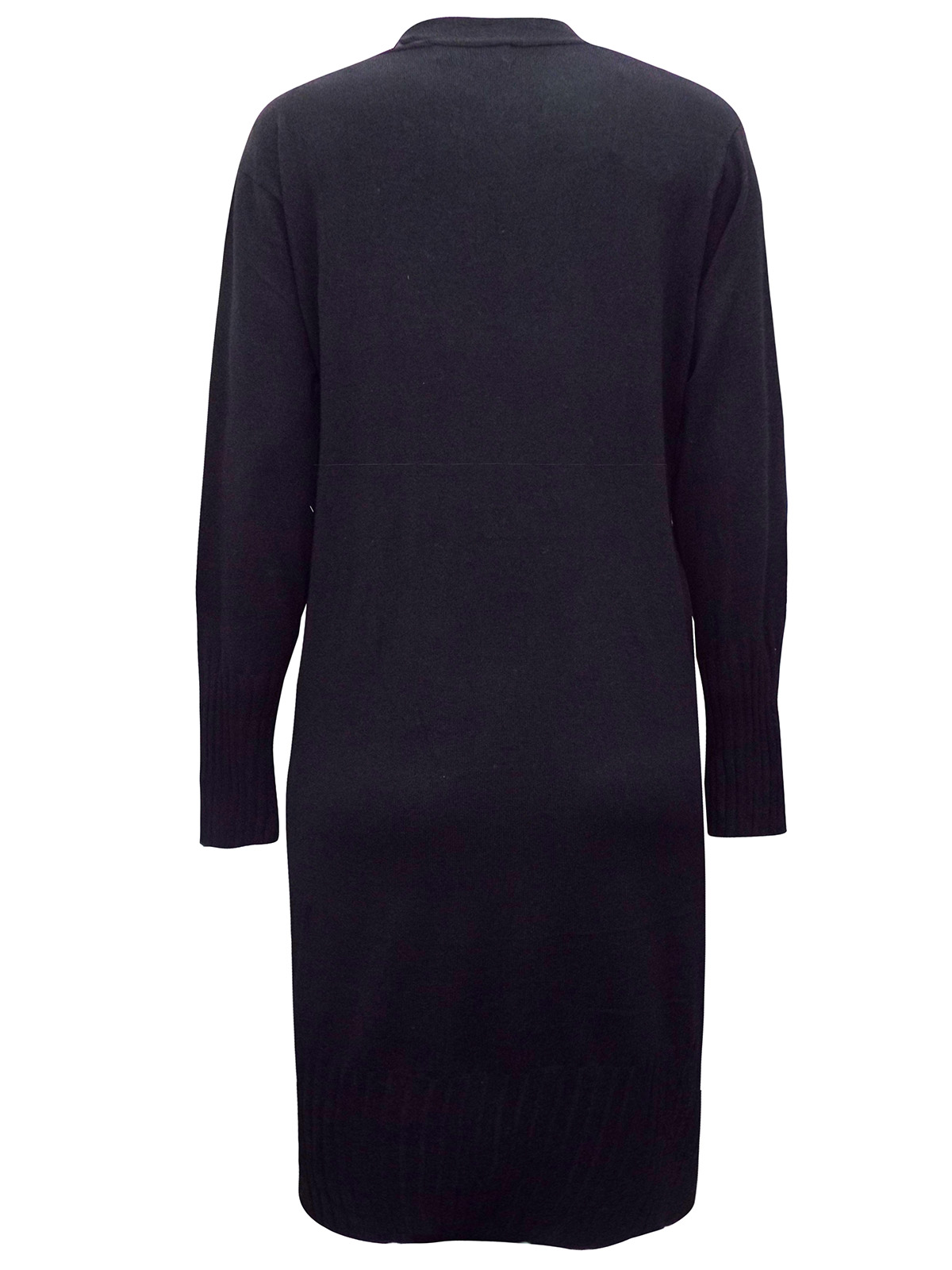 F&F - - F&F BLACK Longline Open Front Cardigan - Plus Size 18 to 22