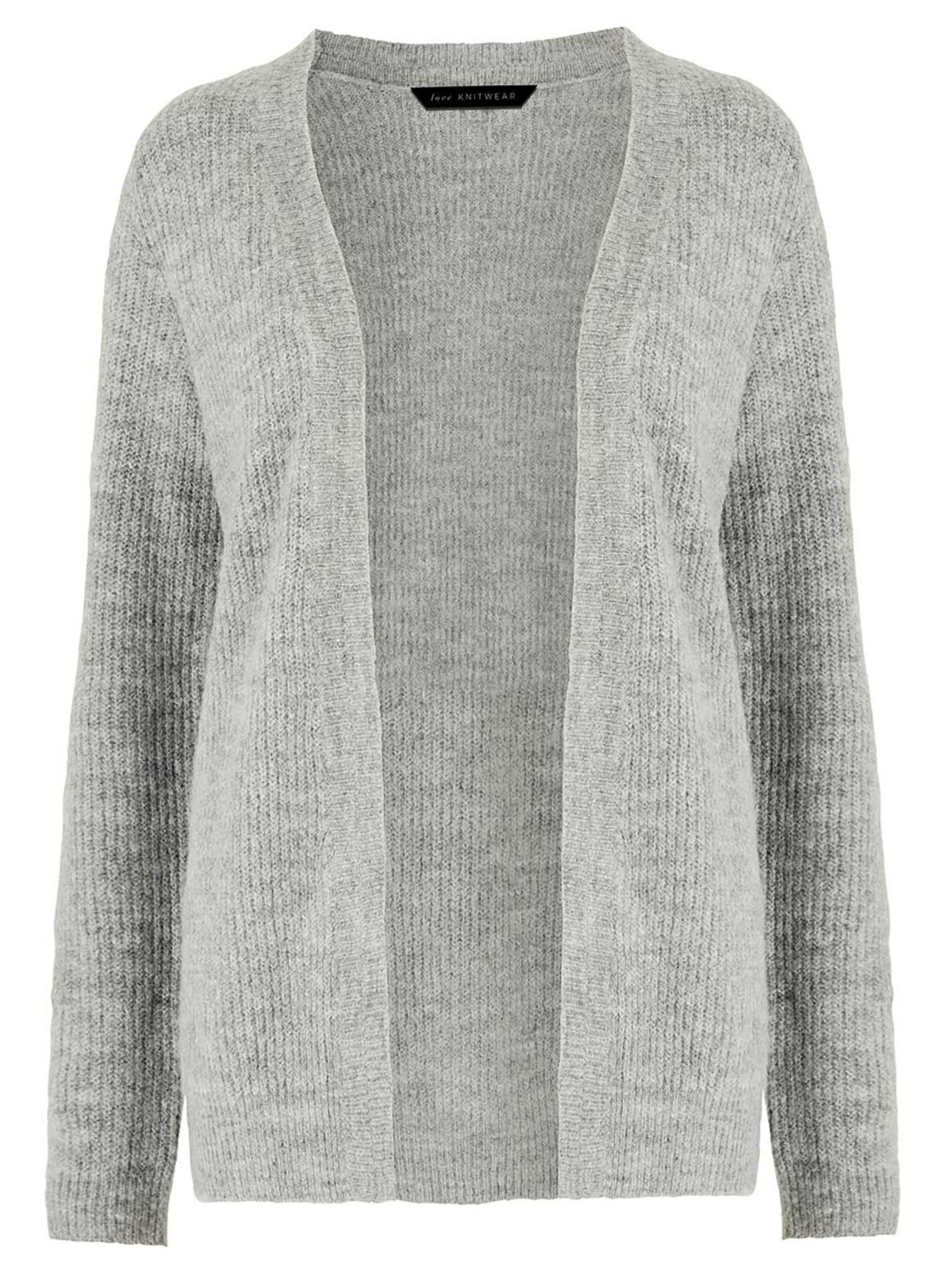Bonmarché - - Bonmarché GREY Textured Open Front Cardigan - Size 8 to 24
