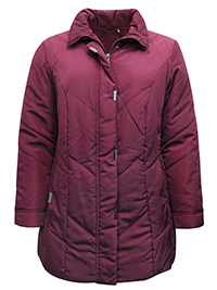 WINE Lightweight Quilted Jacket - Plus Size 22 to 26