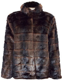 Jacques V3RT BROWN Faux Fur Textured Jacket - Size 14