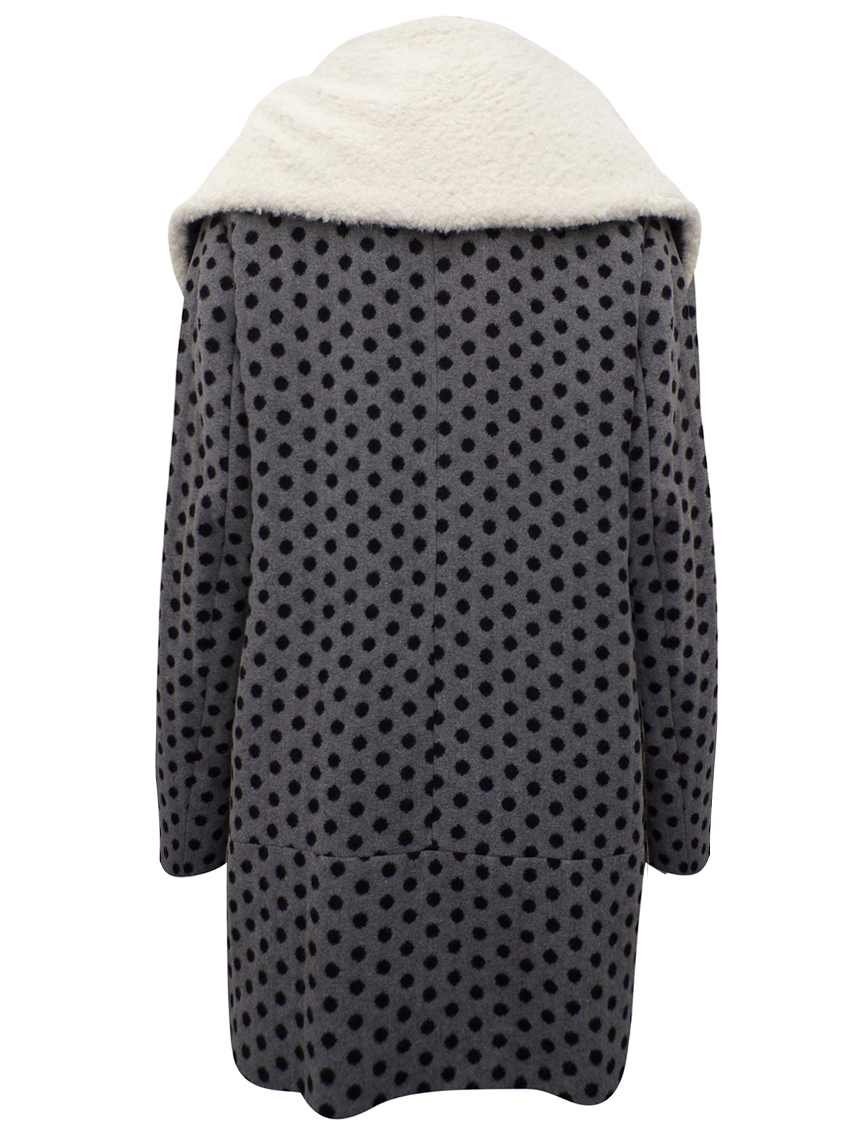 Principles - - Principles GREY Oversized Shawl Collar Spotted Coat with ...