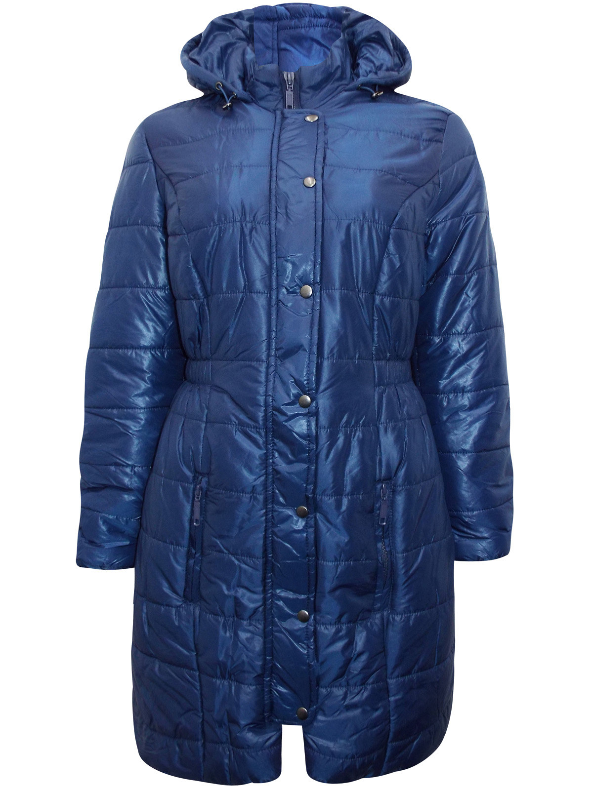 Paola - - Paola NAVY Padded Longline Hooded Coat - Plus Size 12 to 28 ...