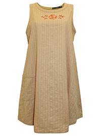 GudrunS. TAN Organic Cotton Embroidered Pinafore Dress - Size 8/10 to 20 (S to XL)