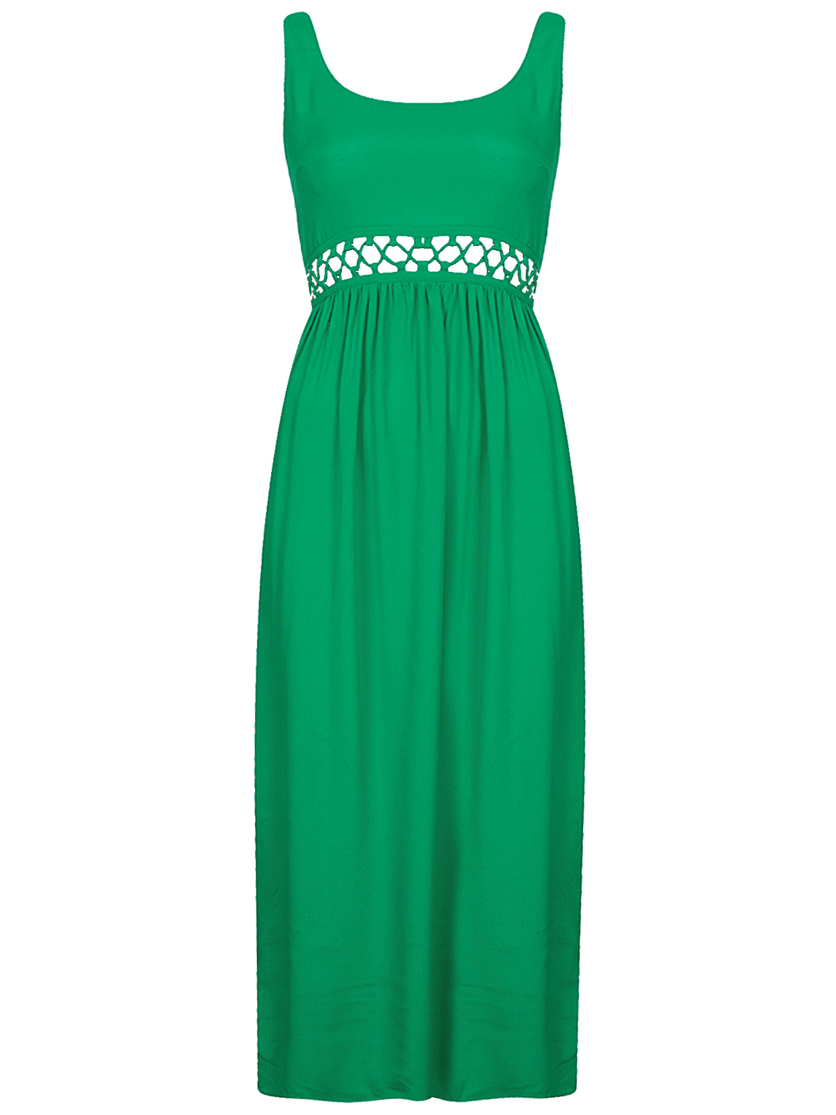 Topshop - - T0PSH0P Green Lattice Empire Line Maxi Dress - Size 6 to 12