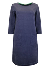 WS NAVY Pure Cotton 3/4 Sleeve Pocket Dress - Size 10 to 12