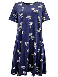 FF NAVY Simone Palm Jersey Dress - Plus Size 14 to 18