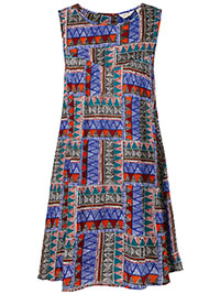 FF MULTI Sleeveless Aztec Print Connie Dress - Size 8 to 12