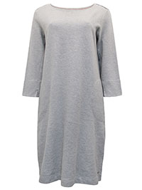 MoP GREY Ribbed Pocket Detail Shift Dress - Size 6 to 14 (XXS to L)