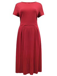 SS RED Red Cabin Wild Bouquet Jersey Midi Dress - Size 10 to 16