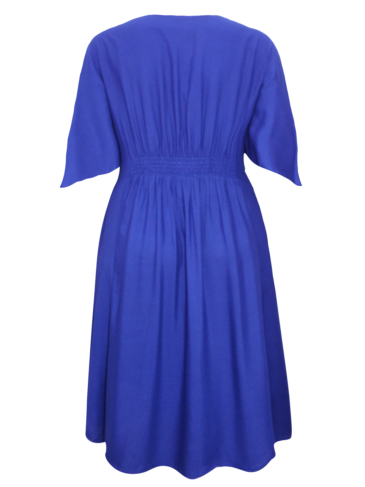 eaonplus ROYAL-BLUE Short Sleeve Lace Up Shift Dress - Plus Size 18/20