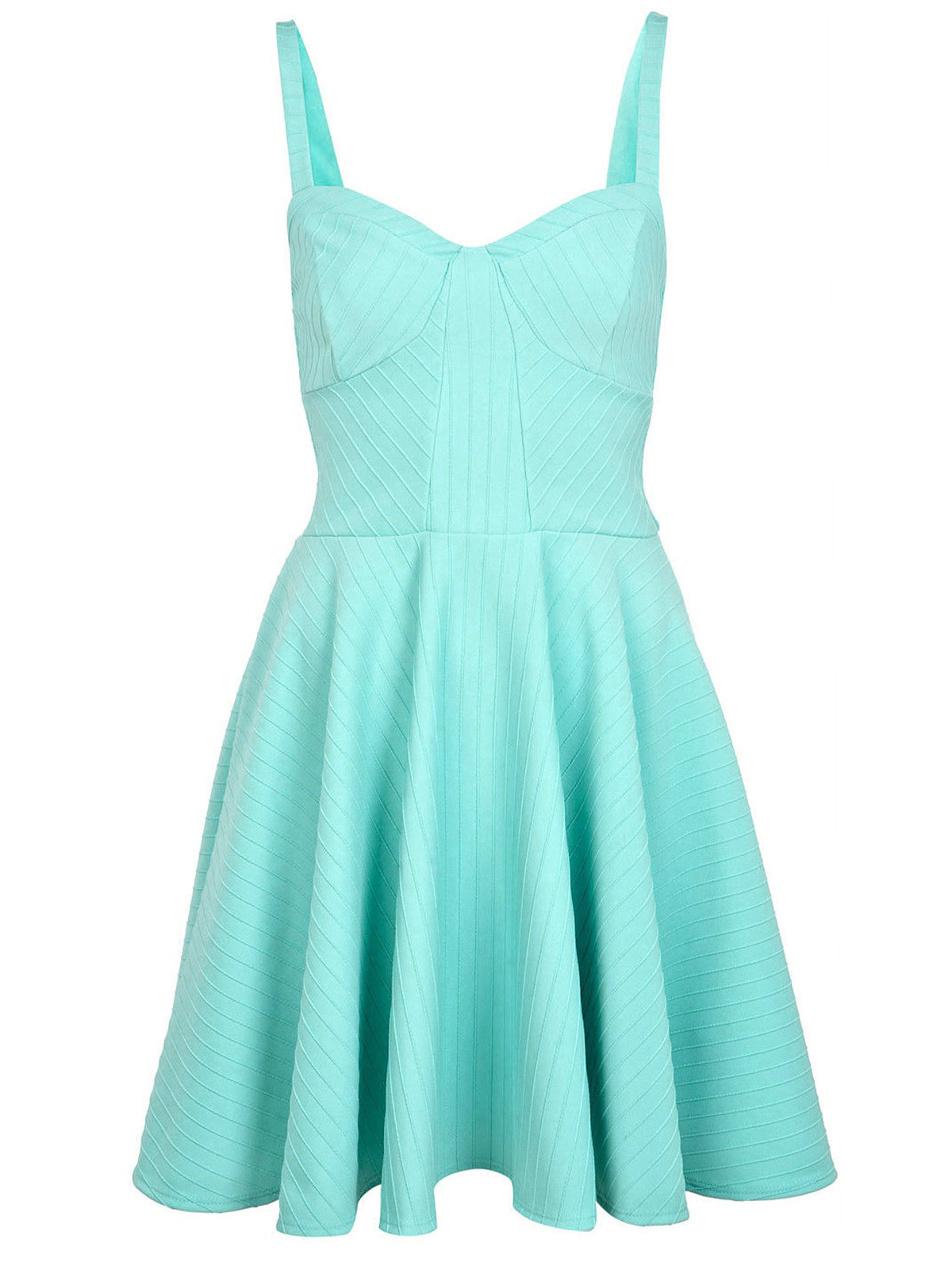 Miss Selfridge - - M1ss S3lfridge AQUA Textured Stripe Skater Dress ...