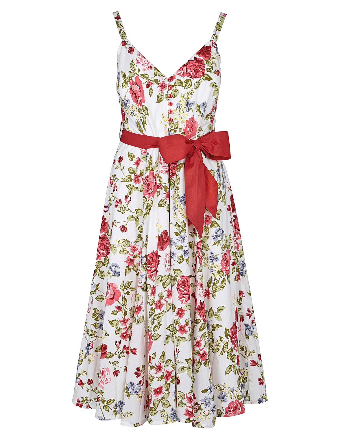 Joe Browns - - Joe Browns WHITE 50's Style Print Dress - Plus Size 14 to 32