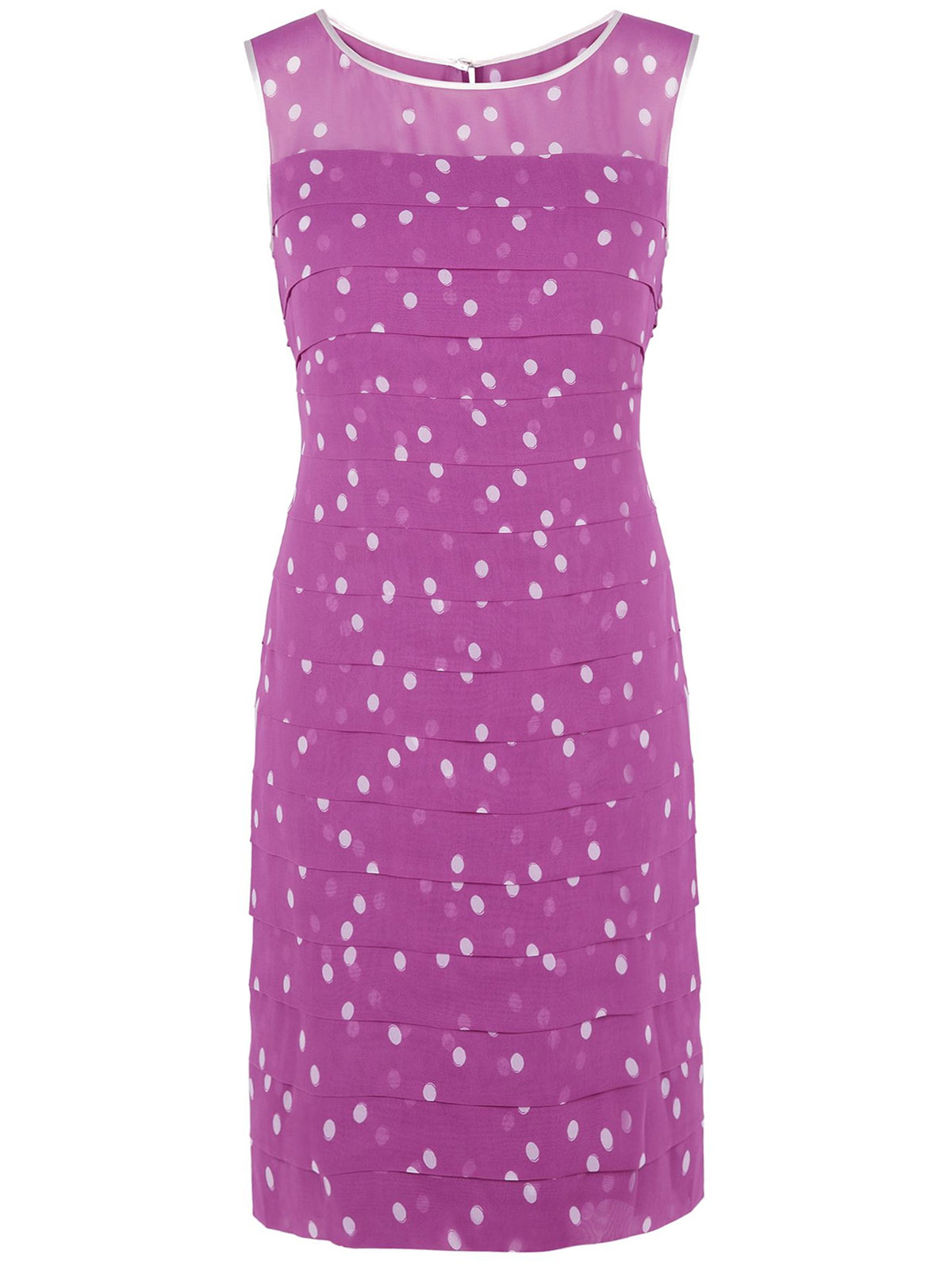 Jacques Vert Jacques V3RT Bright Purple Spot Layers Dress Size 12 to 20