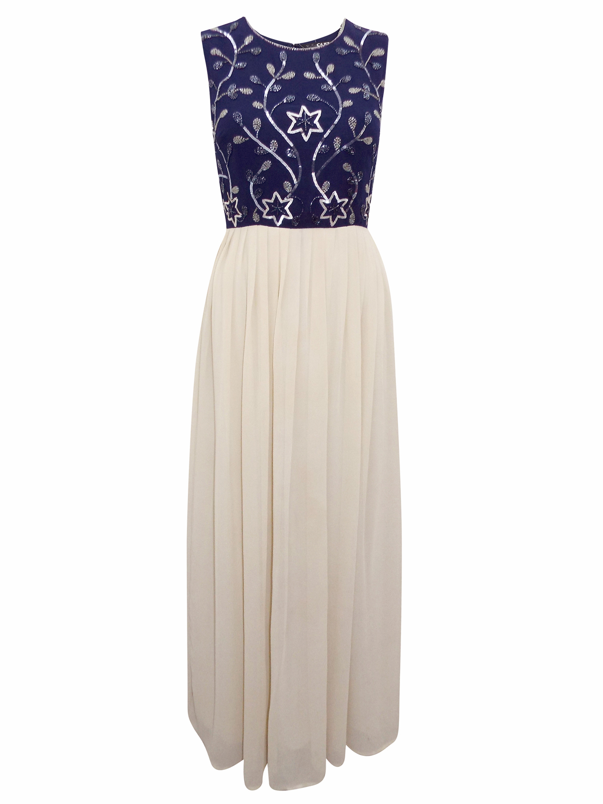 quiz navy embellished maxi dress
