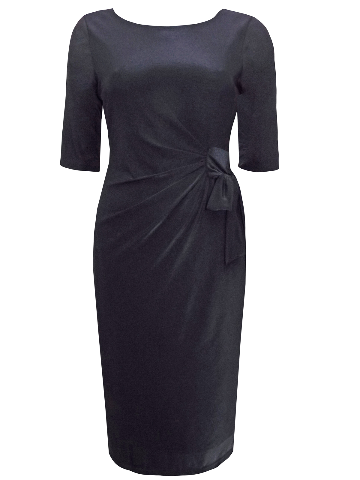 F&F - - BLACK Half Sleeve Tie Waist Shift Dress - Size 6 to 18