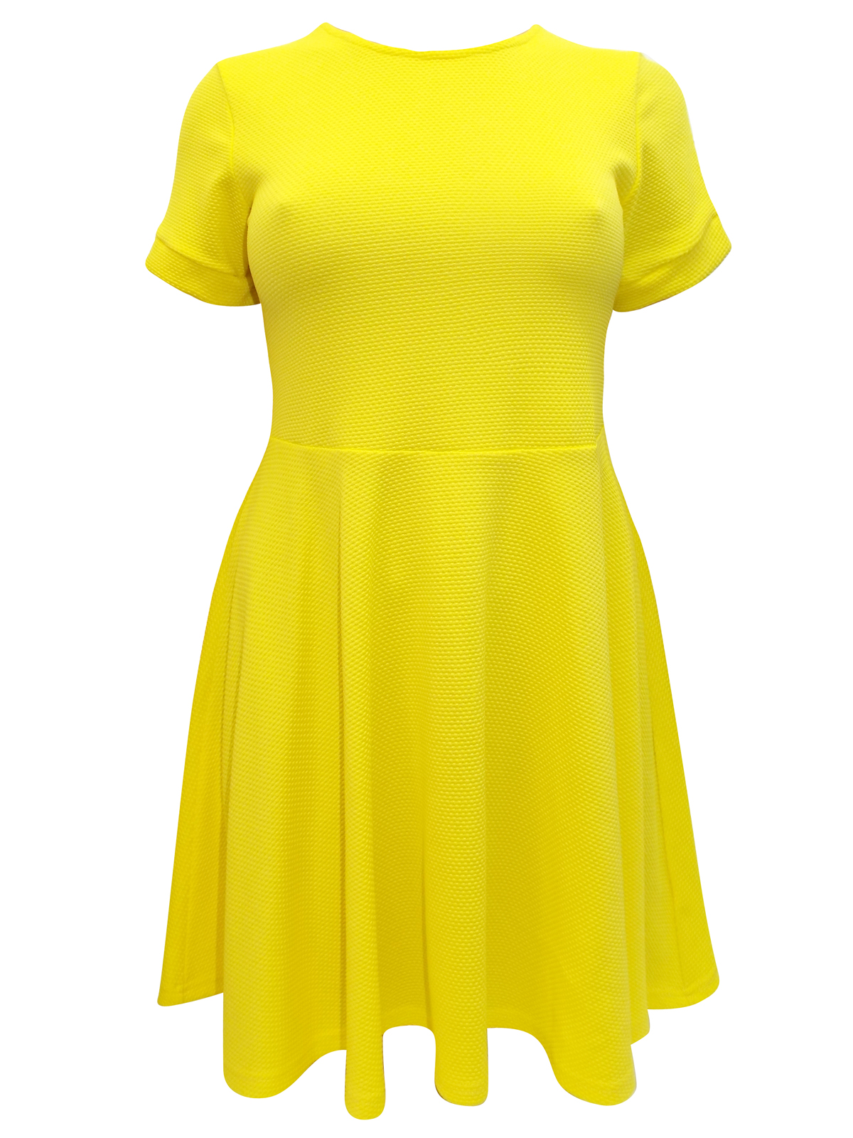 plus size yellow skater dress